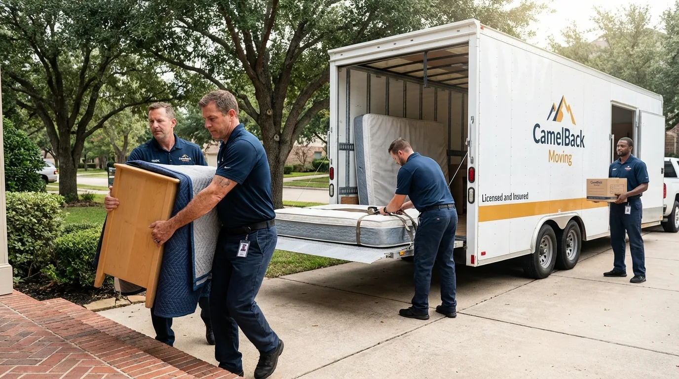 Crew loading residential truck for cross-state move from Point Pleasant, WV