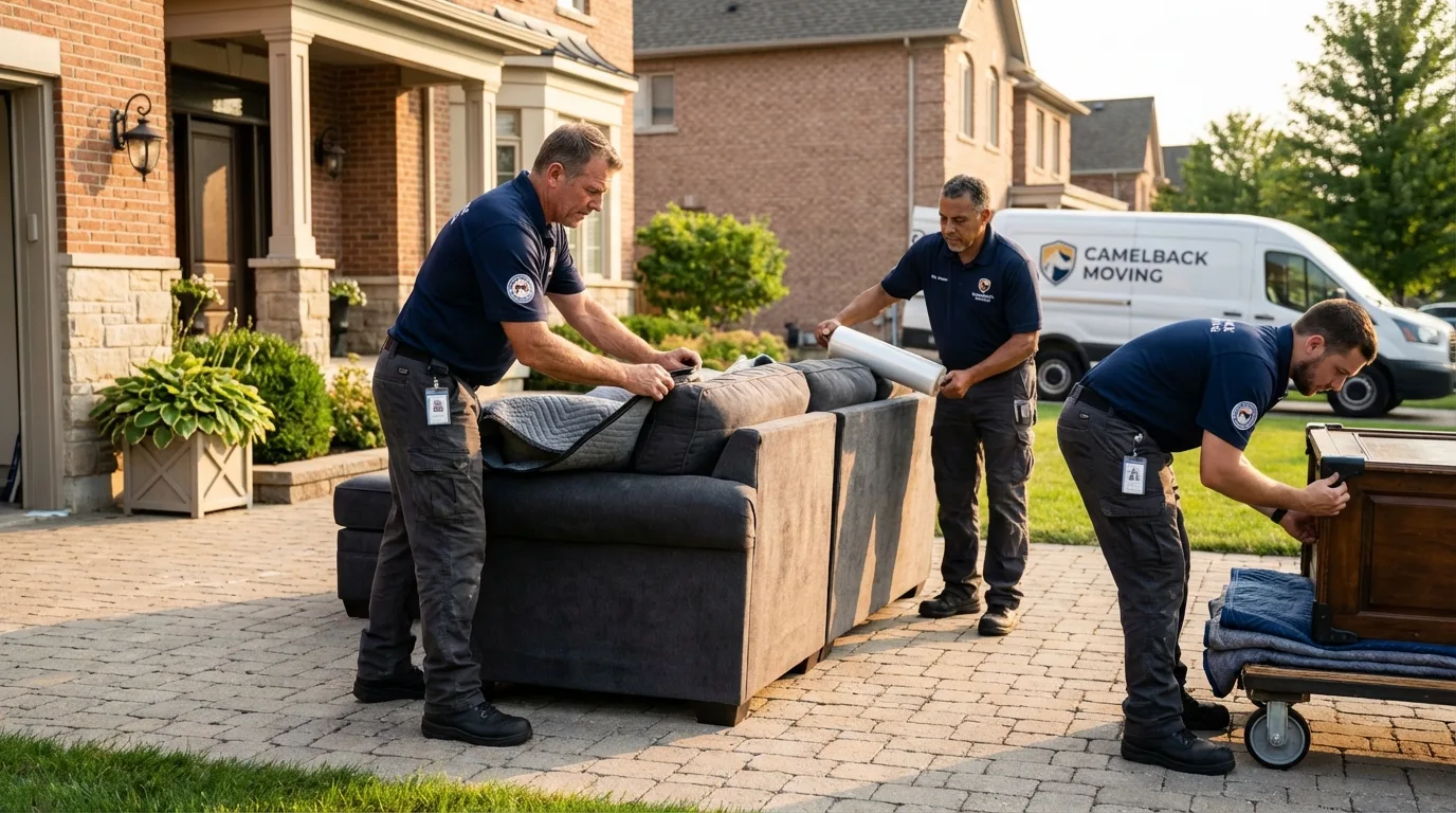 Large estate moving crew wrapping furniture in Point Pleasant, WV