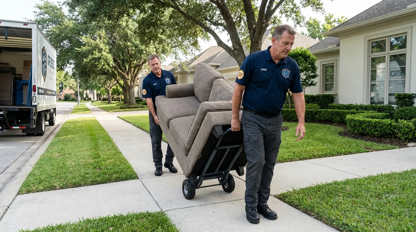 Local residential moving crew loading furniture in Point Pleasant, WV